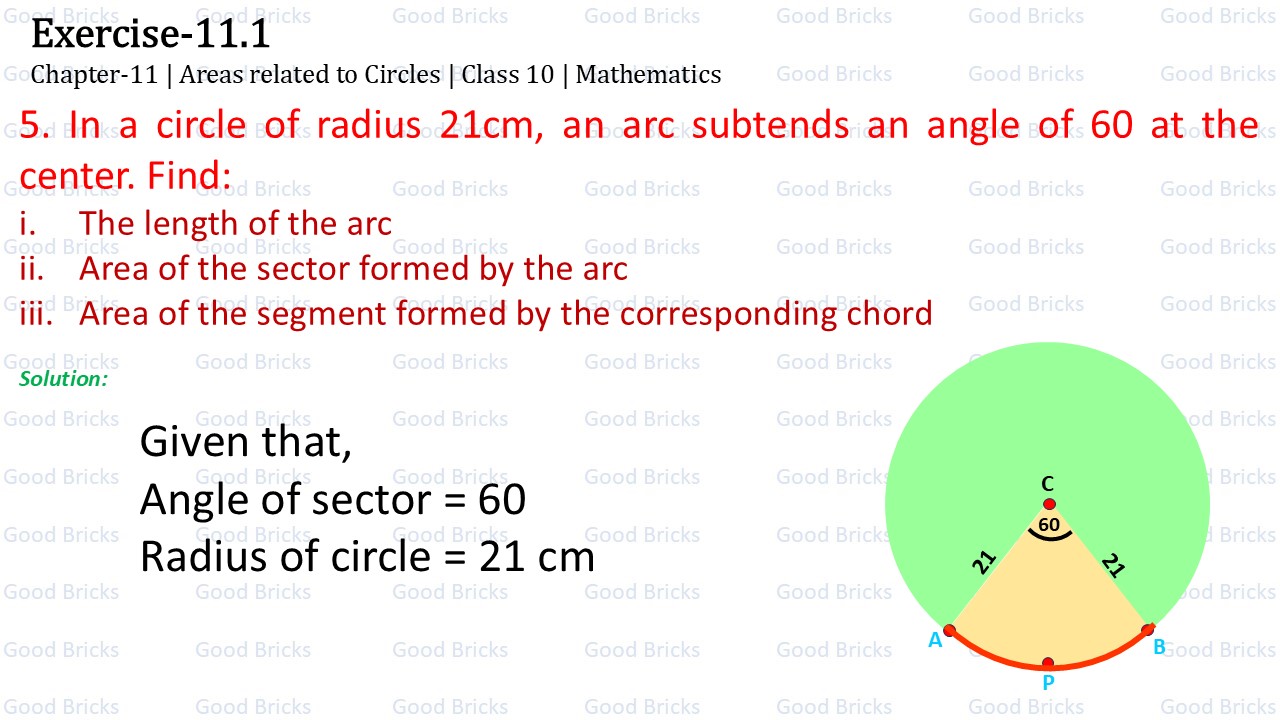 Chapter-11-Areas related to Circles-exercise11.1-5-p1
