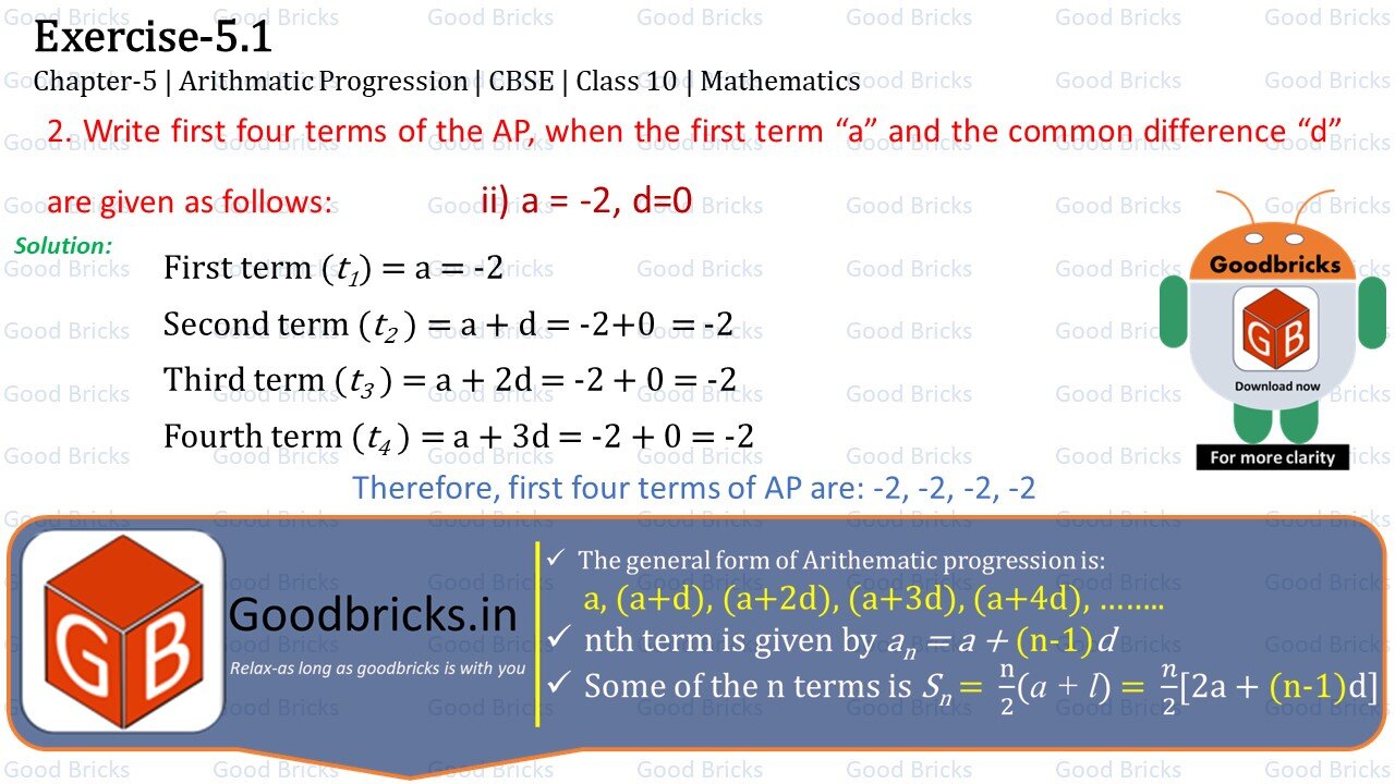 Chapter-5-Arithmatic Progression-exercise5.1-2(ii)