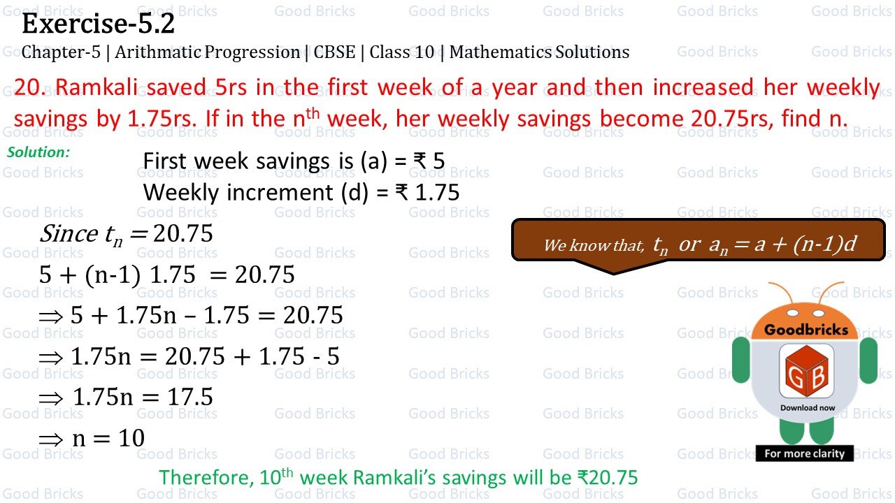 Chapter-5-Arithmatic Progression-exercise5.2-20