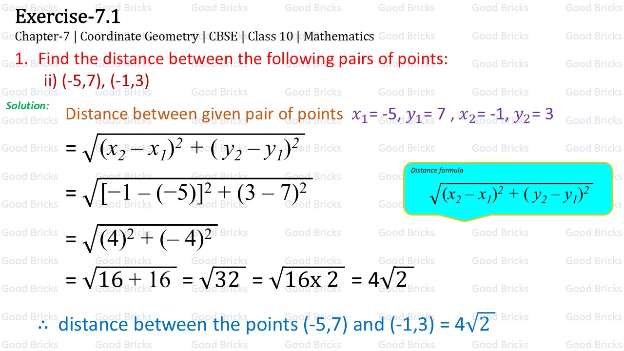 Chapter-7-Coordinate Geometry-exercise7.1-1(ii)
