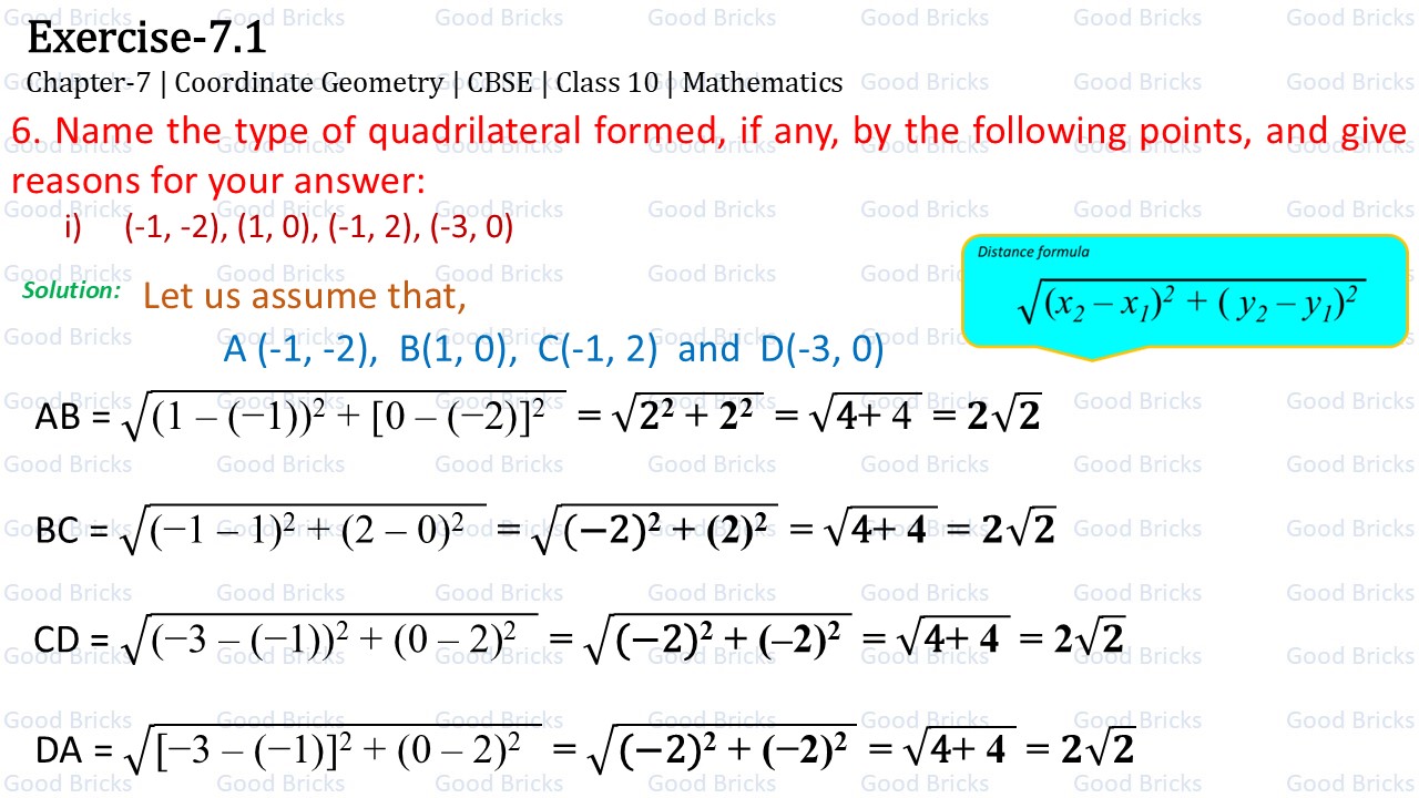 Chapter-7-Coordinate Geometry-exercise7.1-6(i)-p1