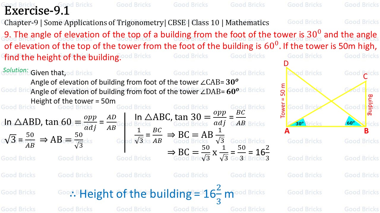 Chapter-9-Some applications of Trigonometry-exercise9.1-9