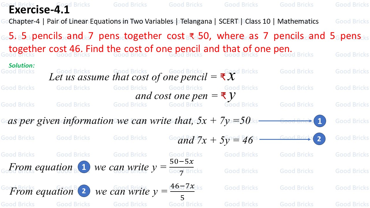 Chapter-4-Pair of Linear Equations-excercise4.1-5-p1