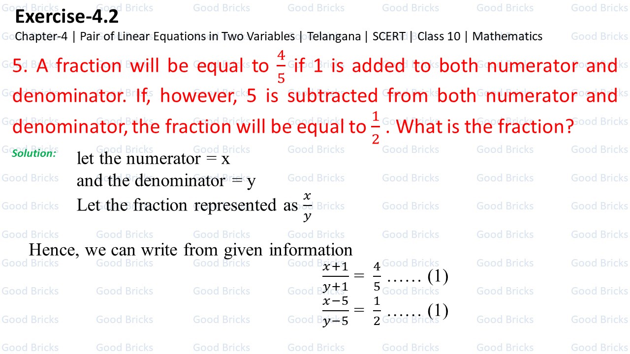Chapter-4-Pair of Linear Equations-excercise4.2-5-p1