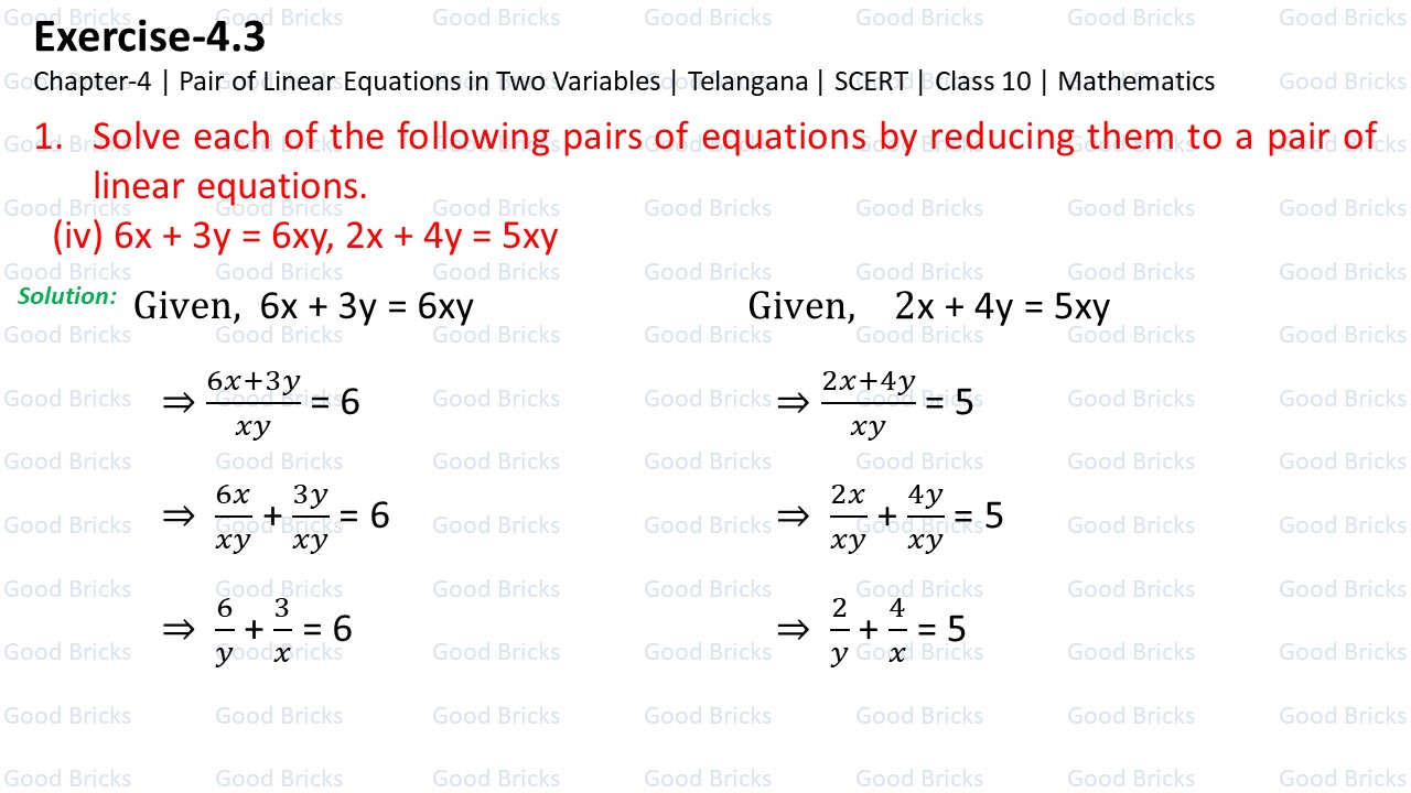 Chapter-4-Pair of Linear Equations-excercise4.3-1(iv)-p1