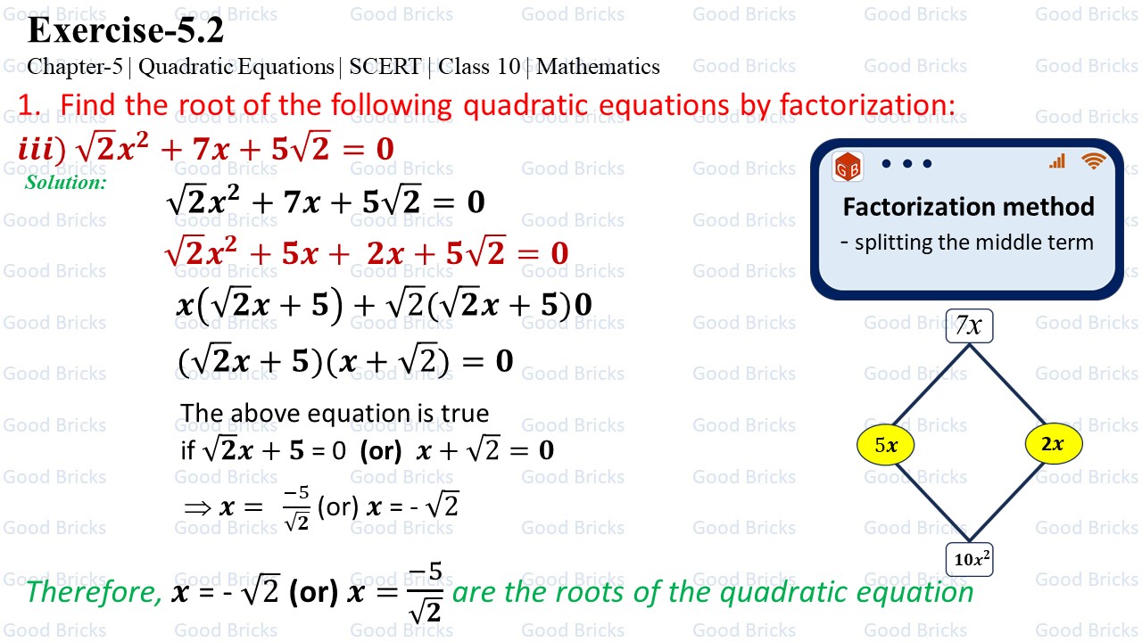 Chapter-5-Quadratic Equations-excercise5.2-1(iii)