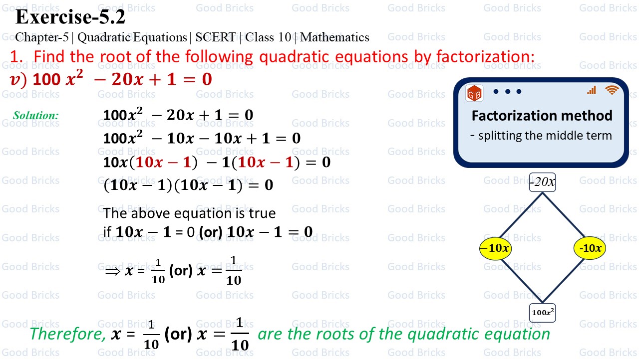 Chapter-5-Quadratic Equations-excercise5.2-1(v)