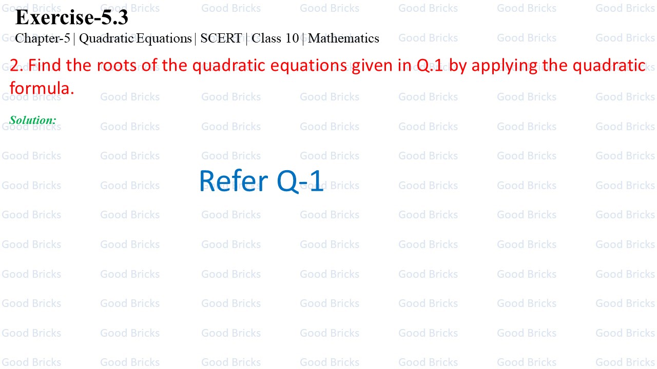 Chapter-5-Quadratic Equations-excercise5.3-2