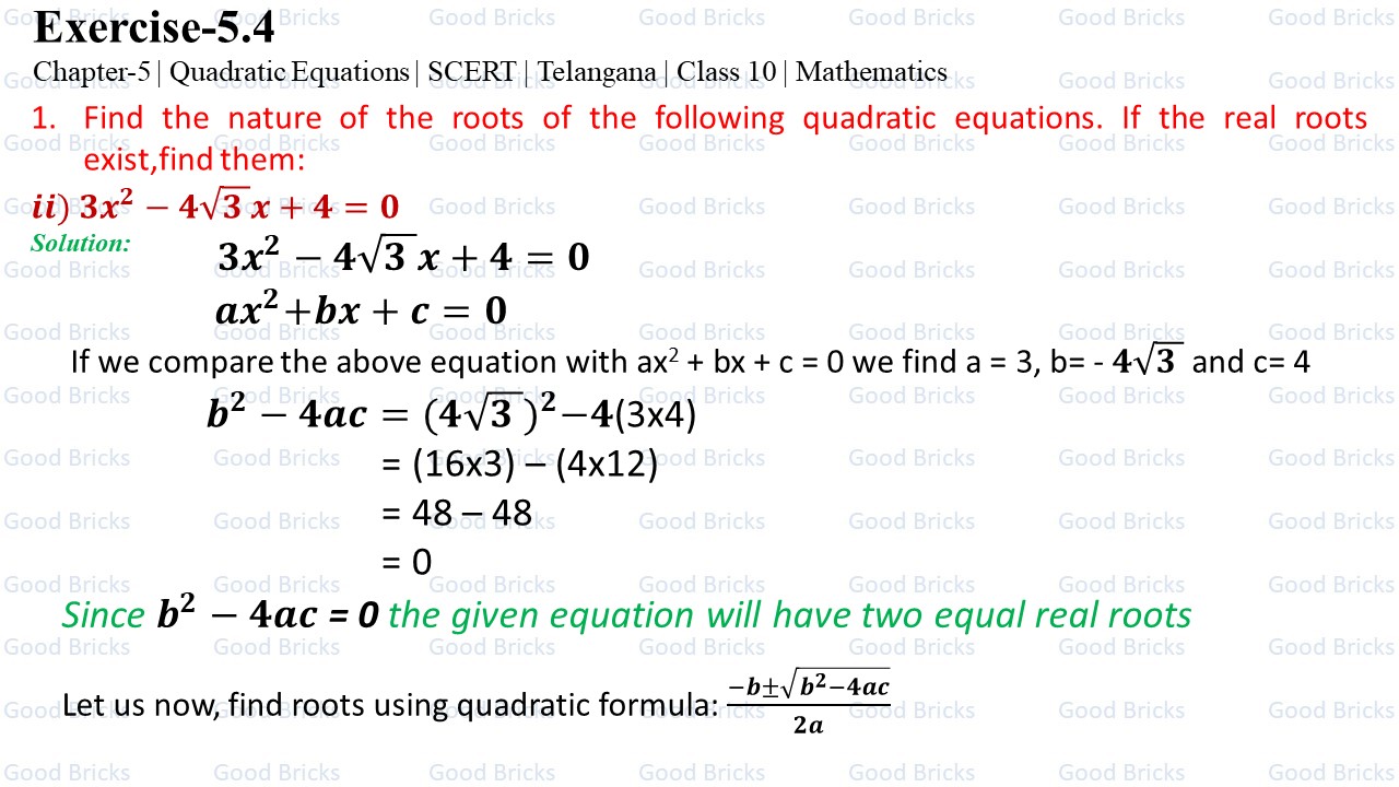 Chapter-5-Quadratic Equations-excercise5.4-1(ii)-p1