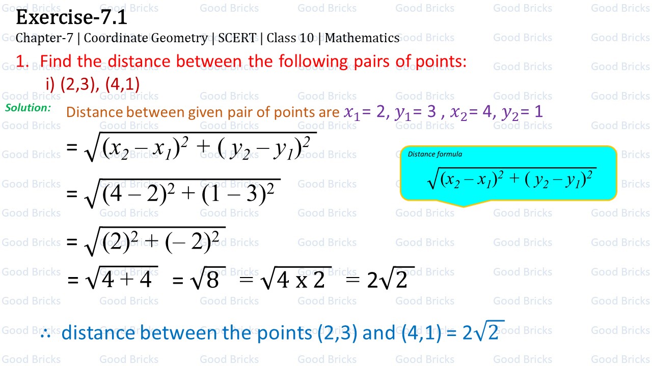 Chapter-7-Coordinate Geometry-excercise7.1-1(i)