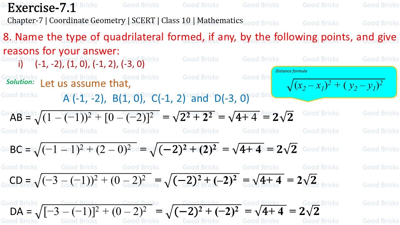 Chapter-7-Coordinate Geometry-excercise7.1-8(i)-p1